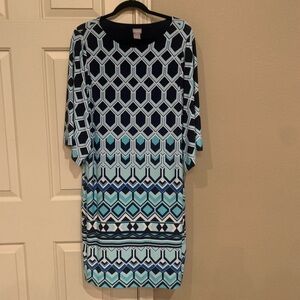 Geometric Blue Dress
